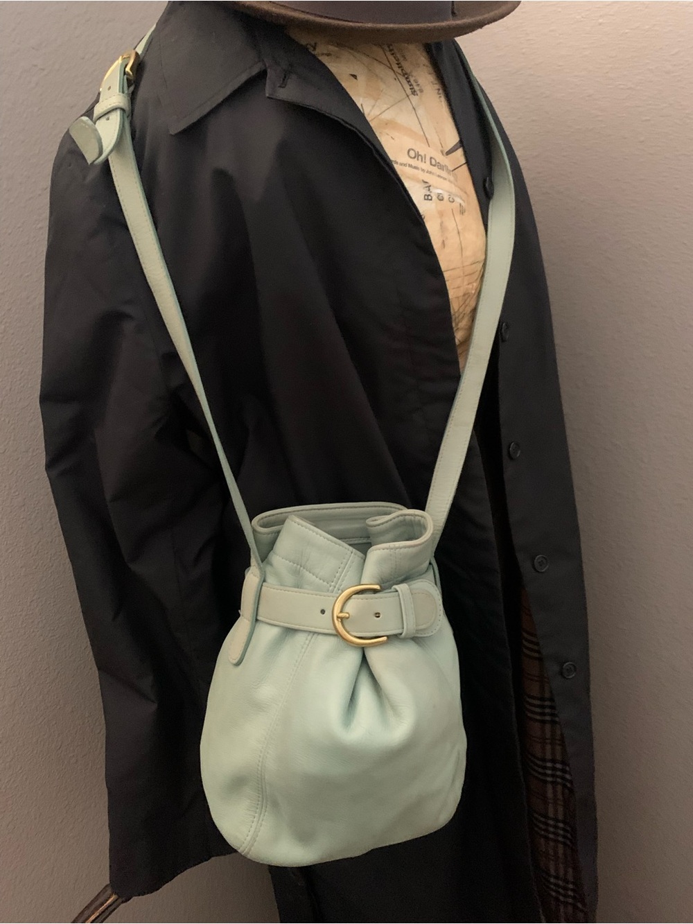Vintage Coach Mint Green soho belted bucket bag - Picture 2 of 16